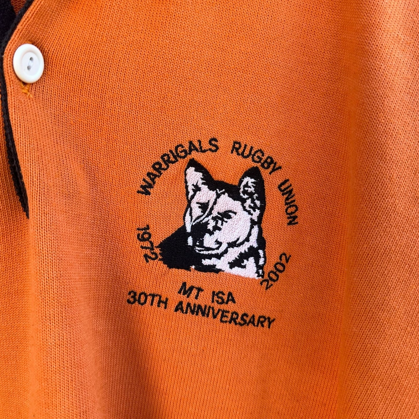 MT Isa Warrigals 2002 Rugby Union Vintage Orange Cotton Jersey