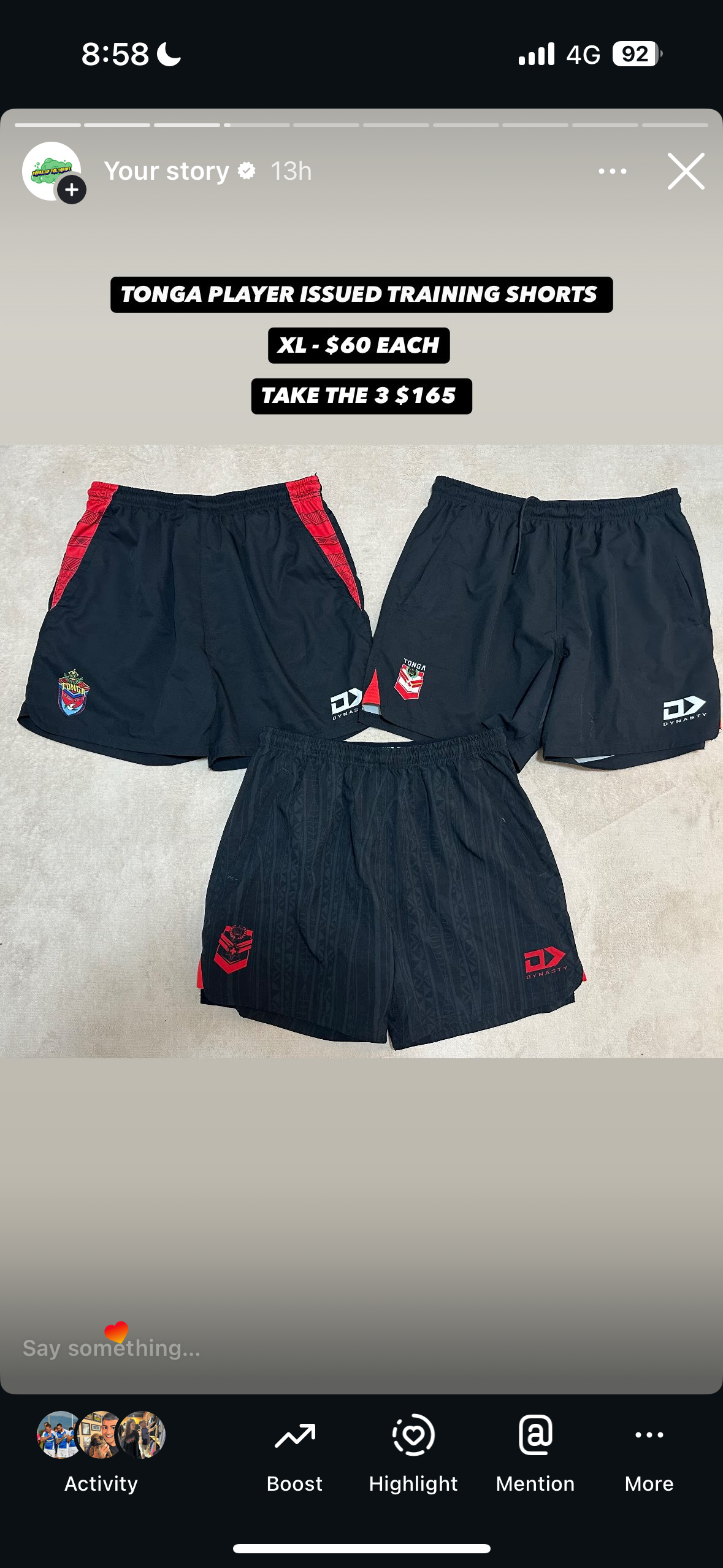 Tonga shorts x2