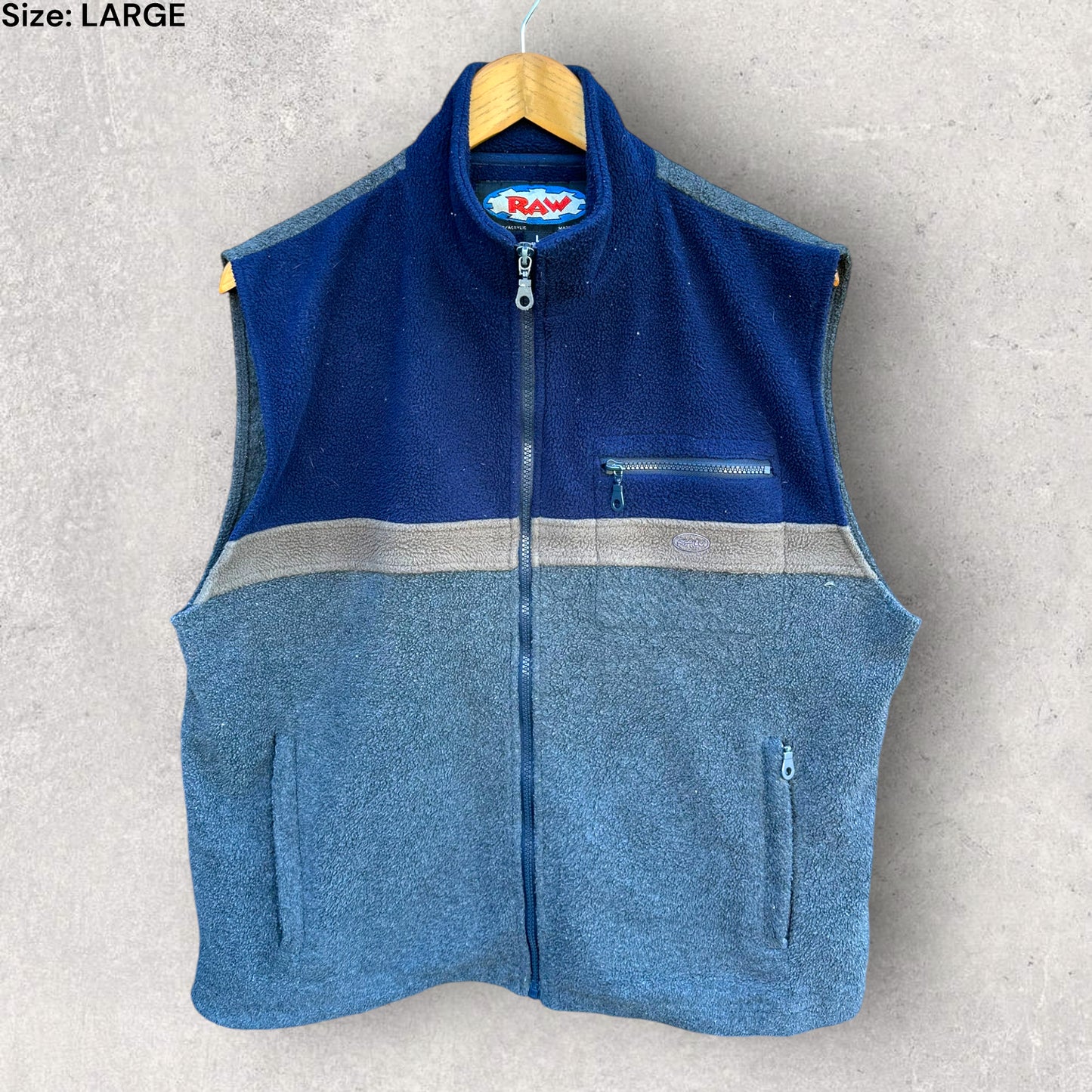 RAW VINTAGE SURFWEAR FLEECE SLEEVELESS VEST