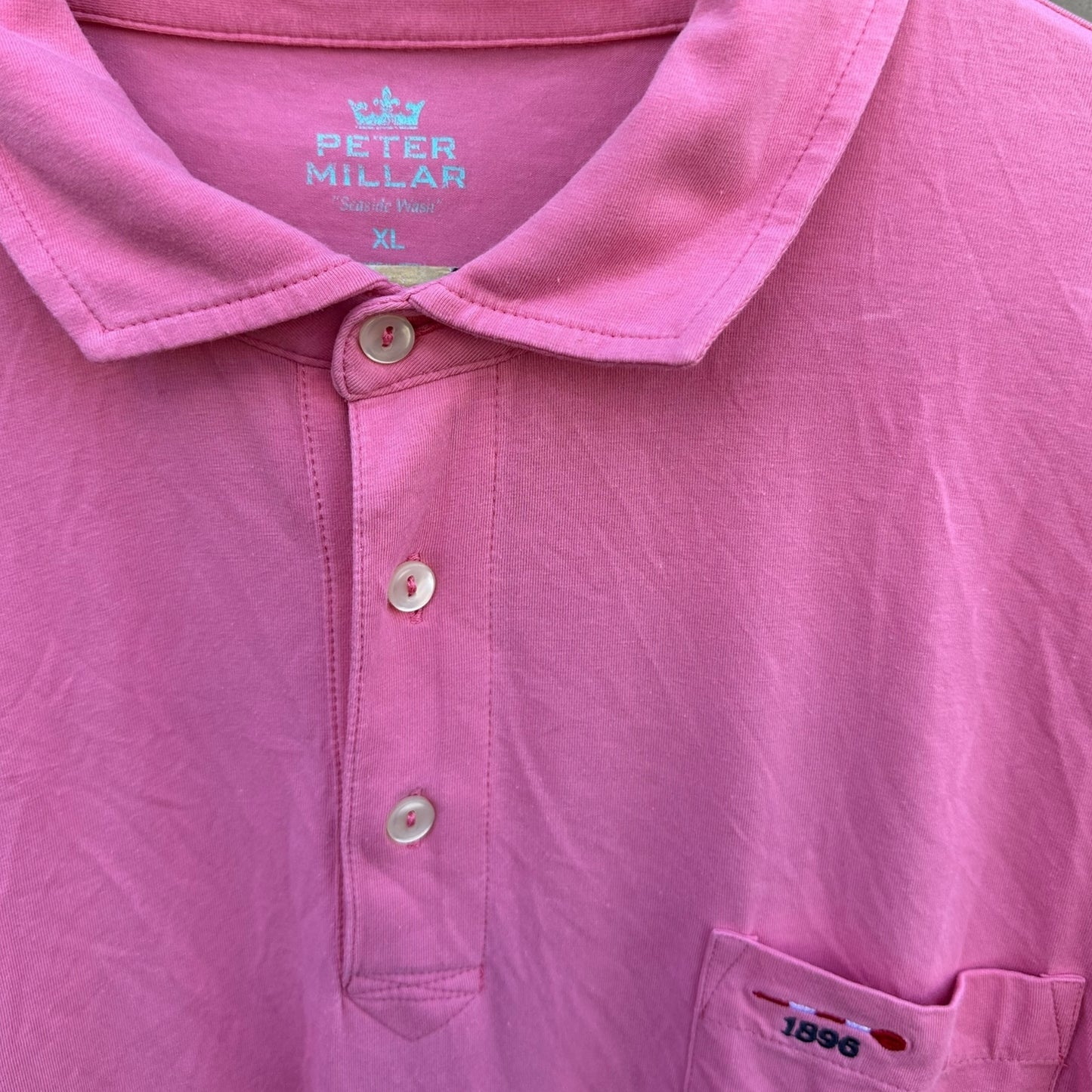 PETER MILLAR SEASIDE WASH PINK GOLF POLO SHIRT