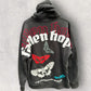 UNCOMMON BREED DEMFINGS FALLEN HOPE BUTTERFLY BLACK HOODED JUMPER