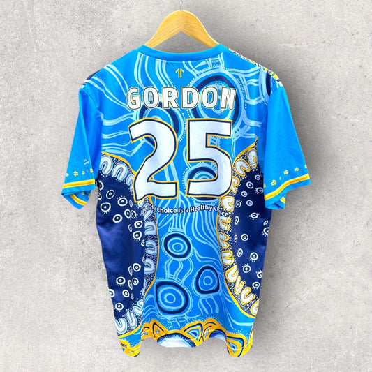 CARTER GORDON GOLD COAST TITANS 2025 DEADLY CHOICES INDIGENOUS PLAYER ISSUED SHIRT