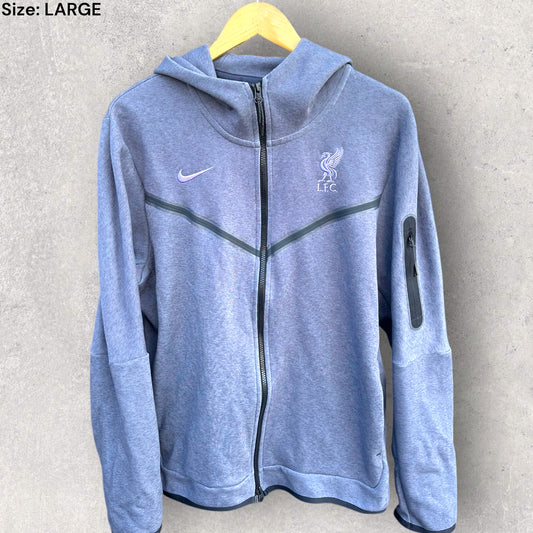 LIVERPOOL FC GREY NIKE TECH FLEECE WINDRUNNER HOODED JACKET