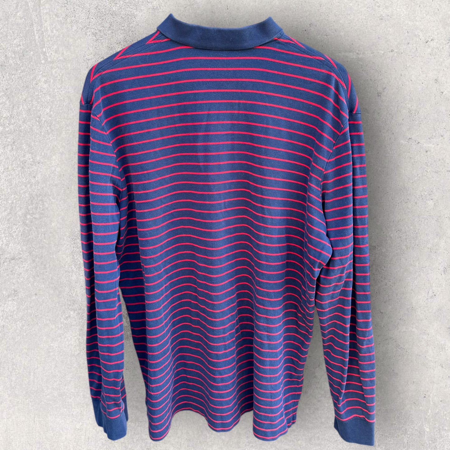 RALPH LAUREN POLO RED & BLUE LONG SLEEVE POLO SHIRT