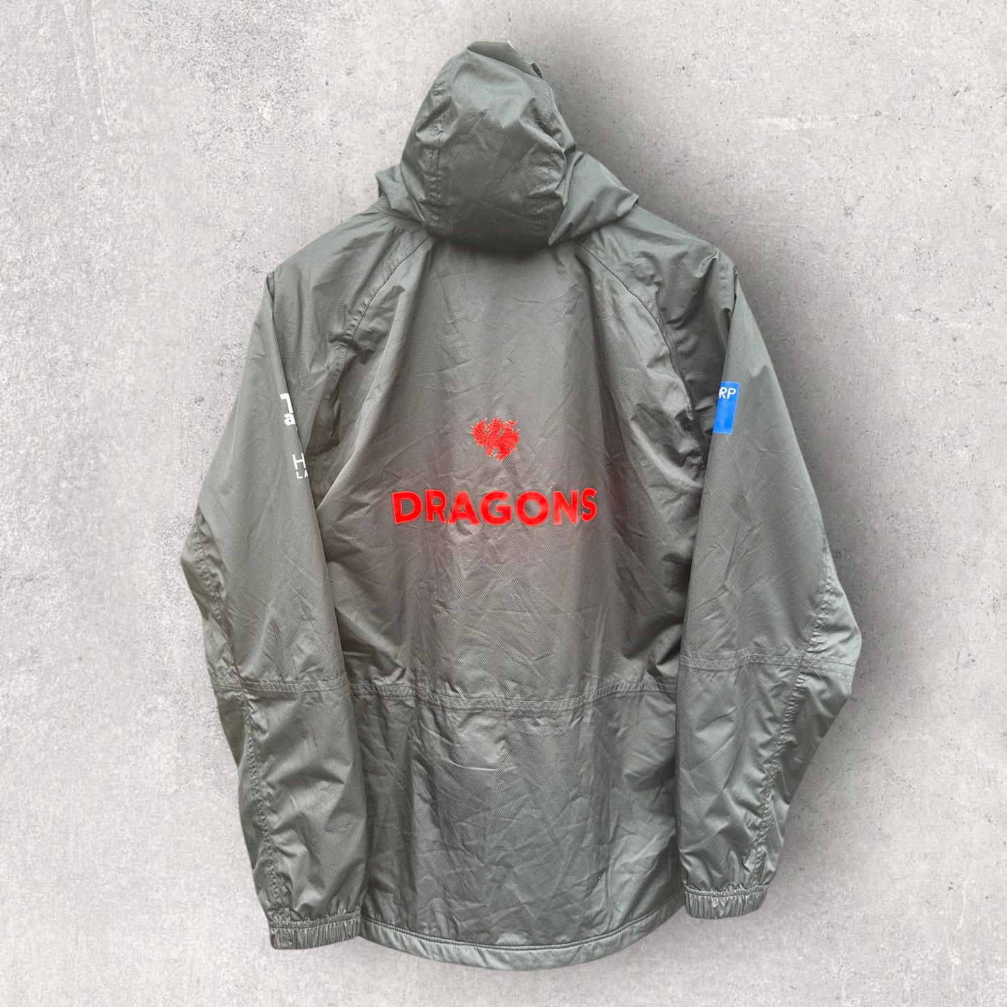 ST GEORGE ILLAWARRA DRAGONS CLASSIC BLACK WINDBREAKER HOODED JACKET