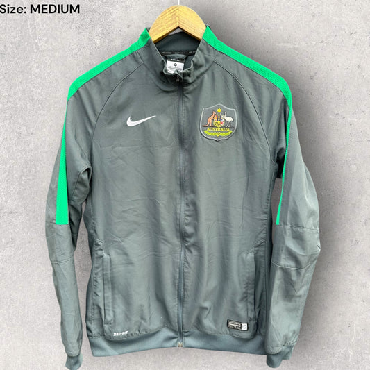 AUSTRALIAN SOCCEROOS NIKE GREY WINDBREAKER FOOTBALL JACKET