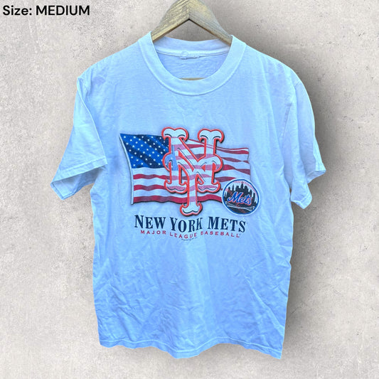 NEW YORK METS WHITE VINTAGE 2001 MLB SHIRT