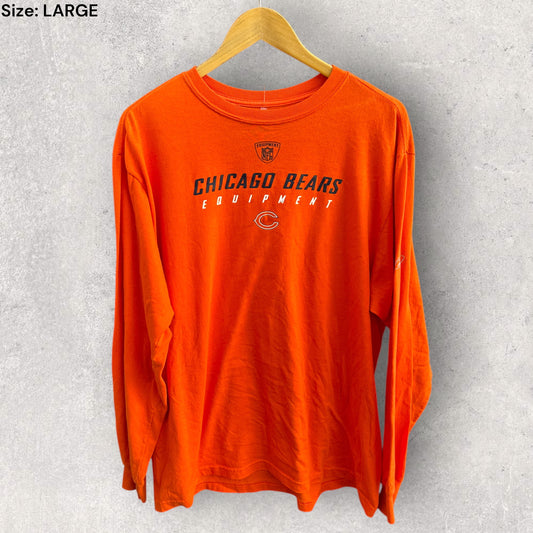 CHICAGO BEARS REEBOK LONG SLEEVE ORANGE NFL SHIRT