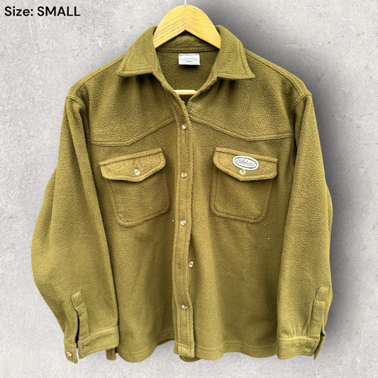 Billabong Vintage Button Up olive Green Fleece Jumper