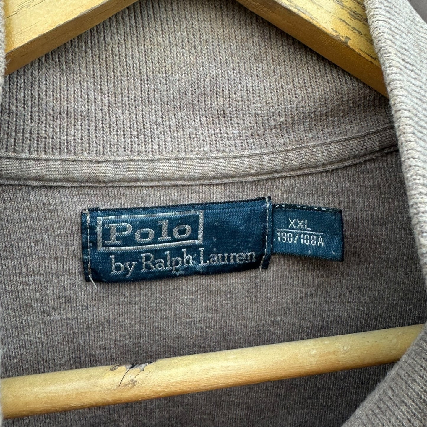 RALPH LAUREN POLO BEIGE HALF ZIP PULLOVER JUMPER