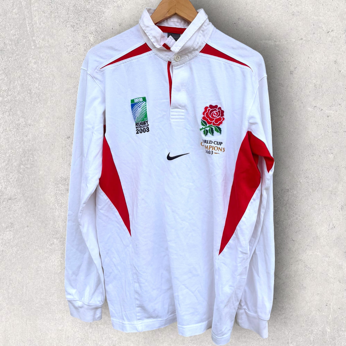 England 2003 Rugby World Cup Nike Vintage Long Sleeve Jersey