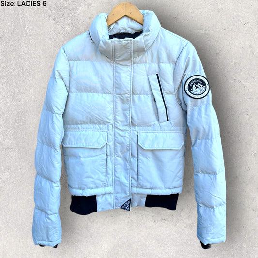 SUPERDRY WHITE LADIES PUFFER JACKET