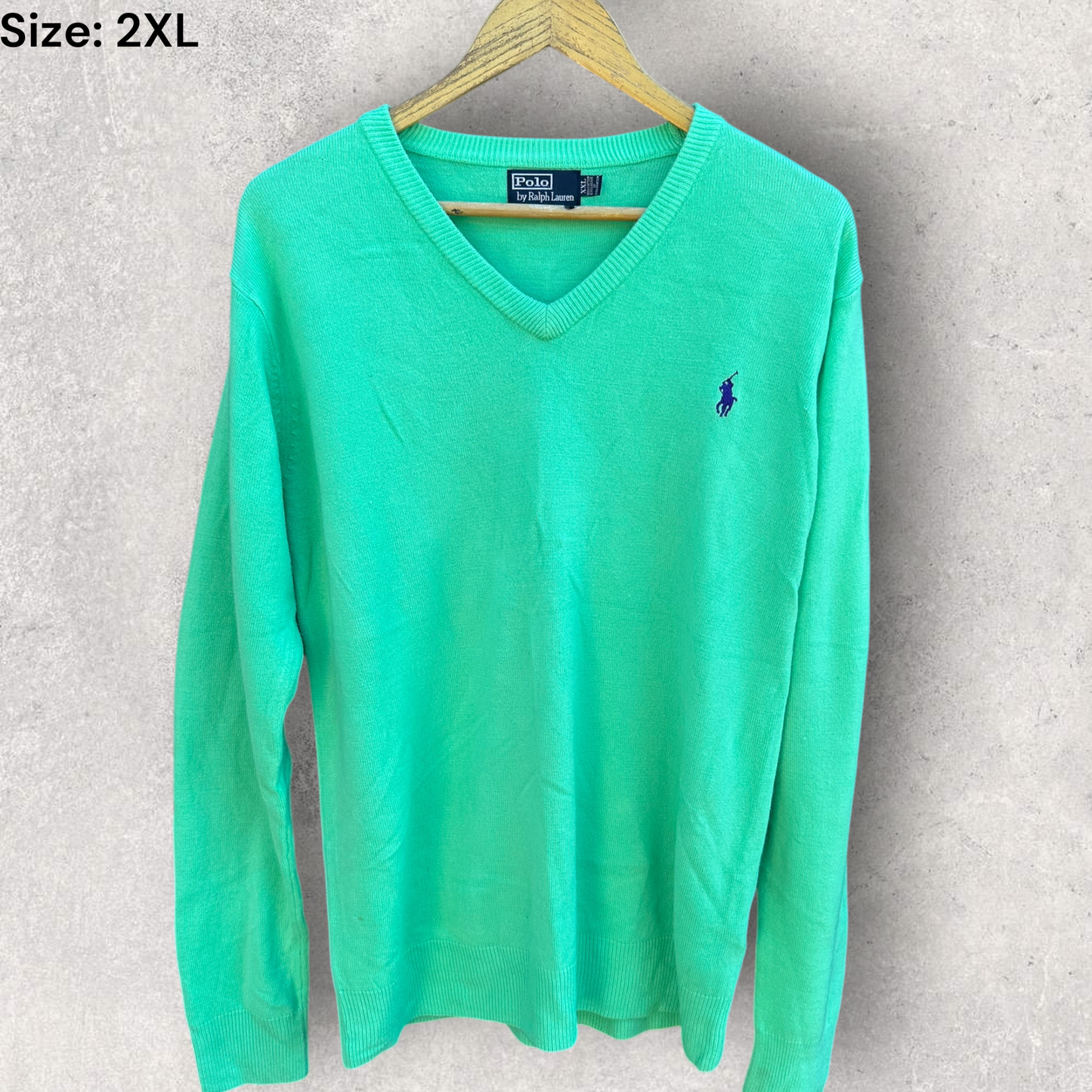 Ralph Lauren Polo Green Ladies Cotton Pullover Sweater Jumper