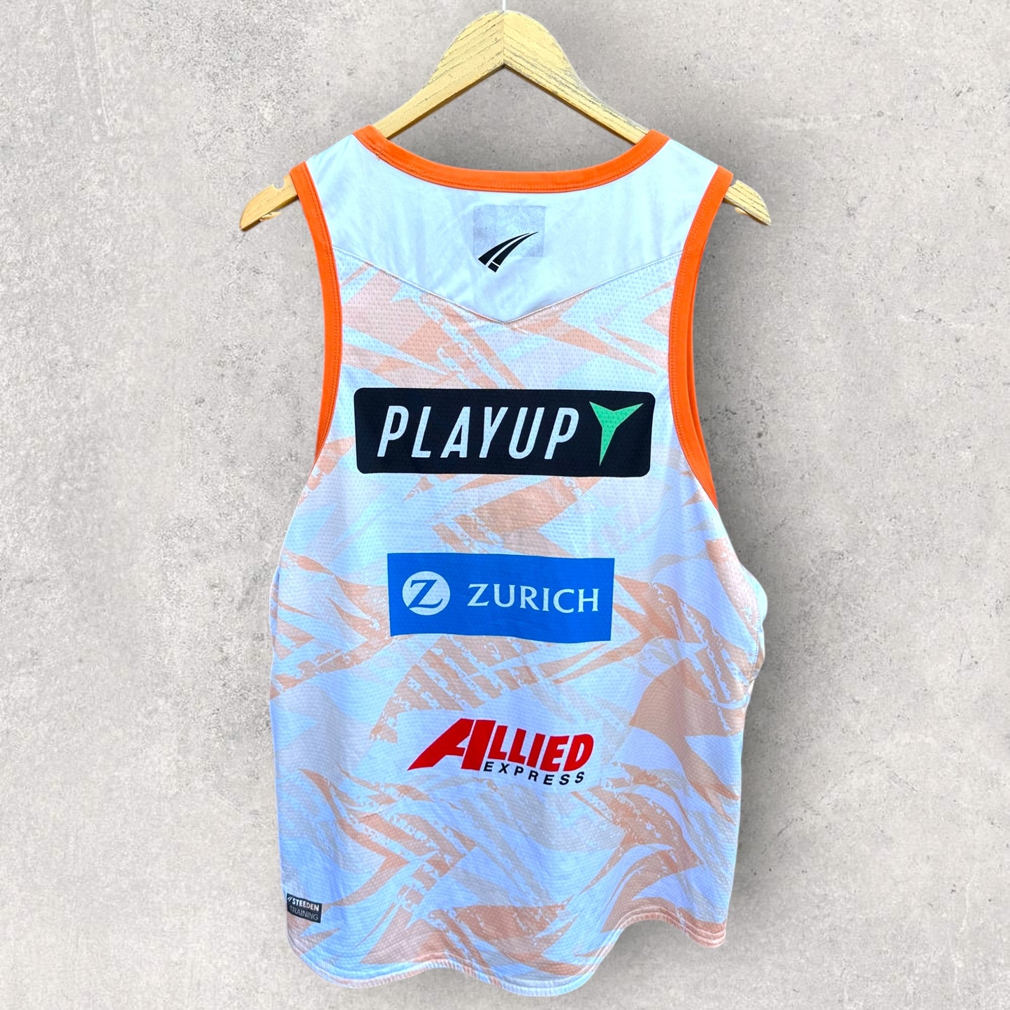 WESTS TIGERS 2025 PLAYER TRAINING SINGLET ISSUED TO REUBEN PORTER