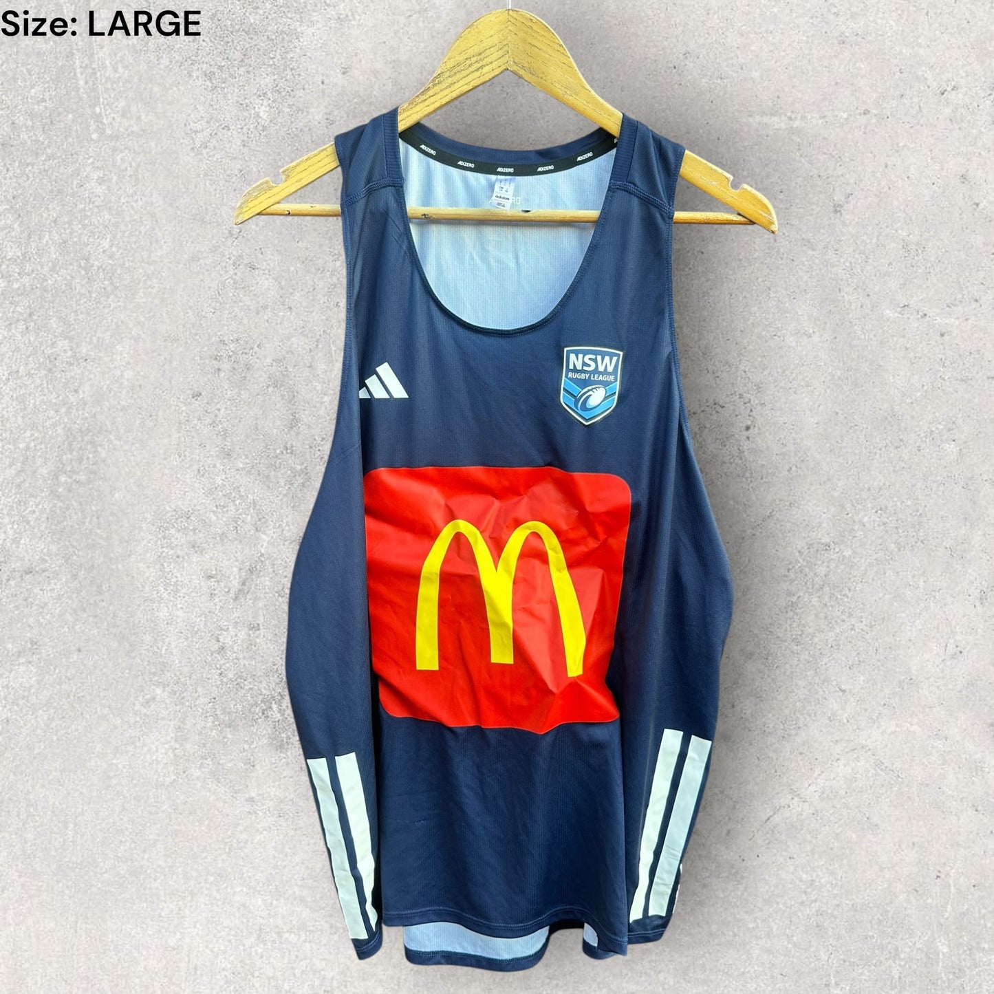 NSW RUGBY LEAGUE REFEREES ADIDAS TRAINING SINGLET