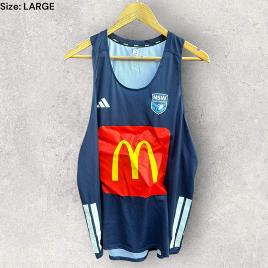 NSW RUGBY LEAGUE REFEREES ADIDAS TRAINING SINGLET