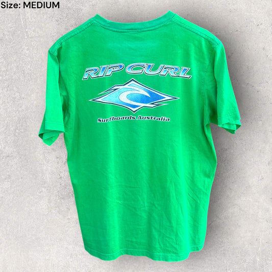 RIPCURL GREEN VINTAGE SHORT SLEEVE SURFWEAR T-SHIRT