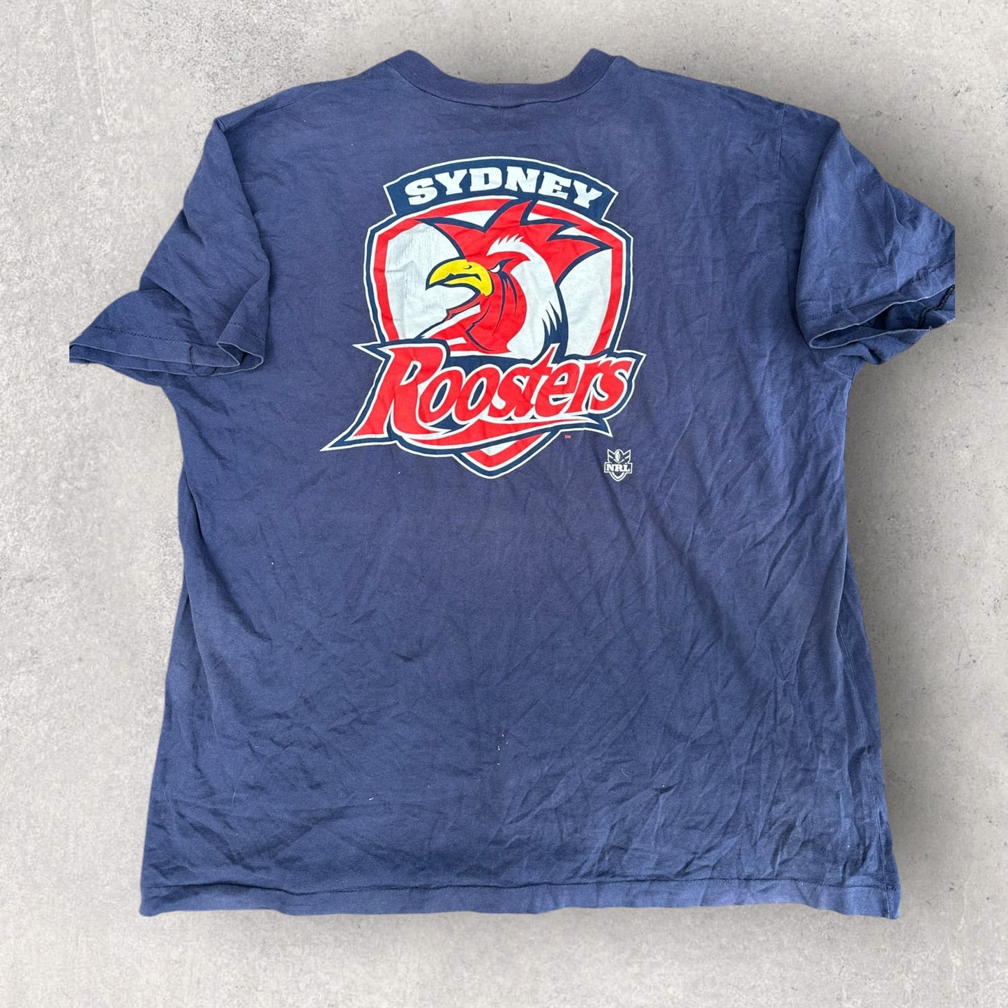 Sydney Roosters Top Heavy Vintage Blue Short Sleeve Nrl Shirt