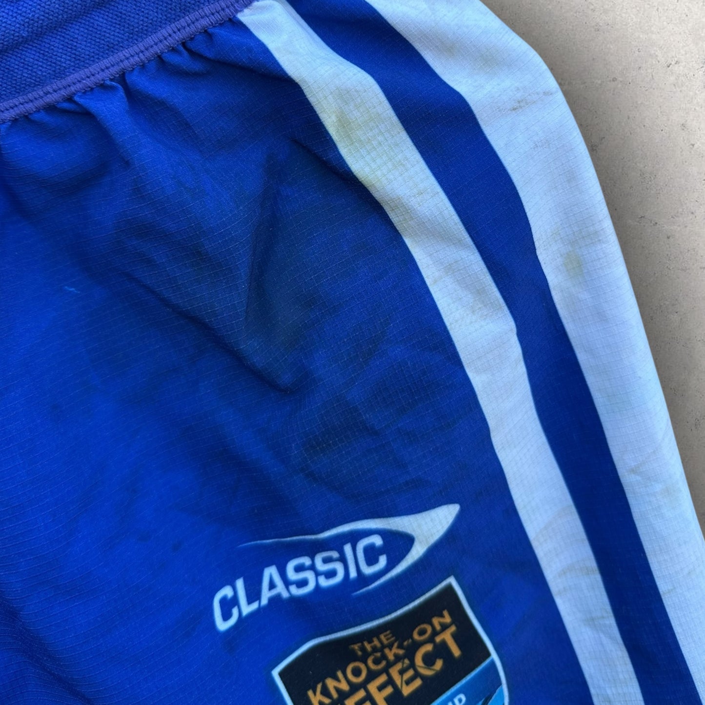 CANTERBURY BULLDOGS KNOCK ON EFFECT NSW CUP MATCH WORN SHORTS