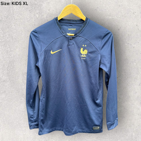 FRANCE 2022-2023 HOME YOUTH NIKE LONG SLEEVE JERSEY