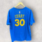 STEPHEN CURRY GOLDEN STATE WARRIORS ADIDAS BLUE SHORT SLEEVE SHIRT