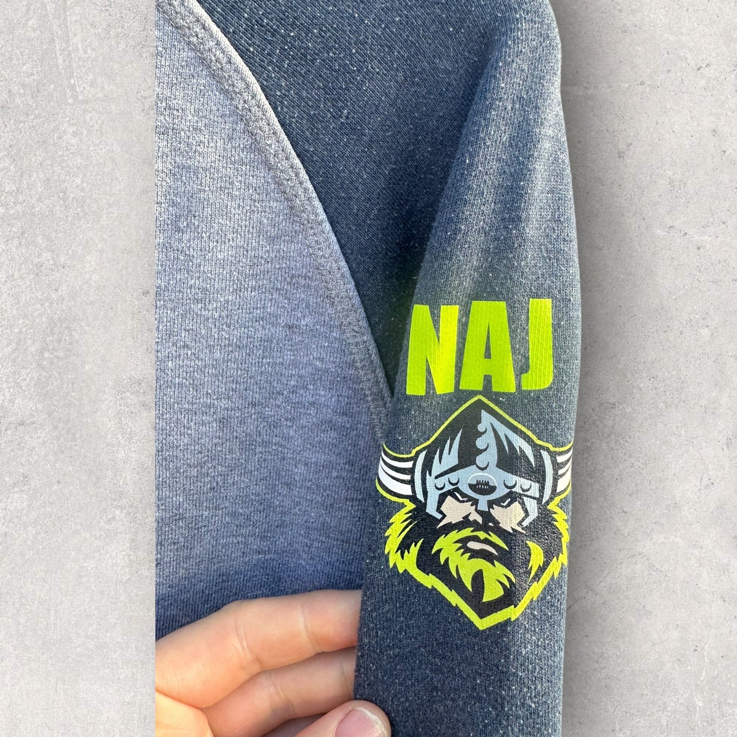 Canberra Raiders ISC Staff issued Green Machine Grey Hooded Jumper