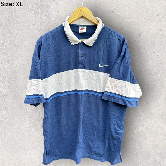 NIKE VINTAGE BLUE SHORT SLEEVED POLO SHIRT