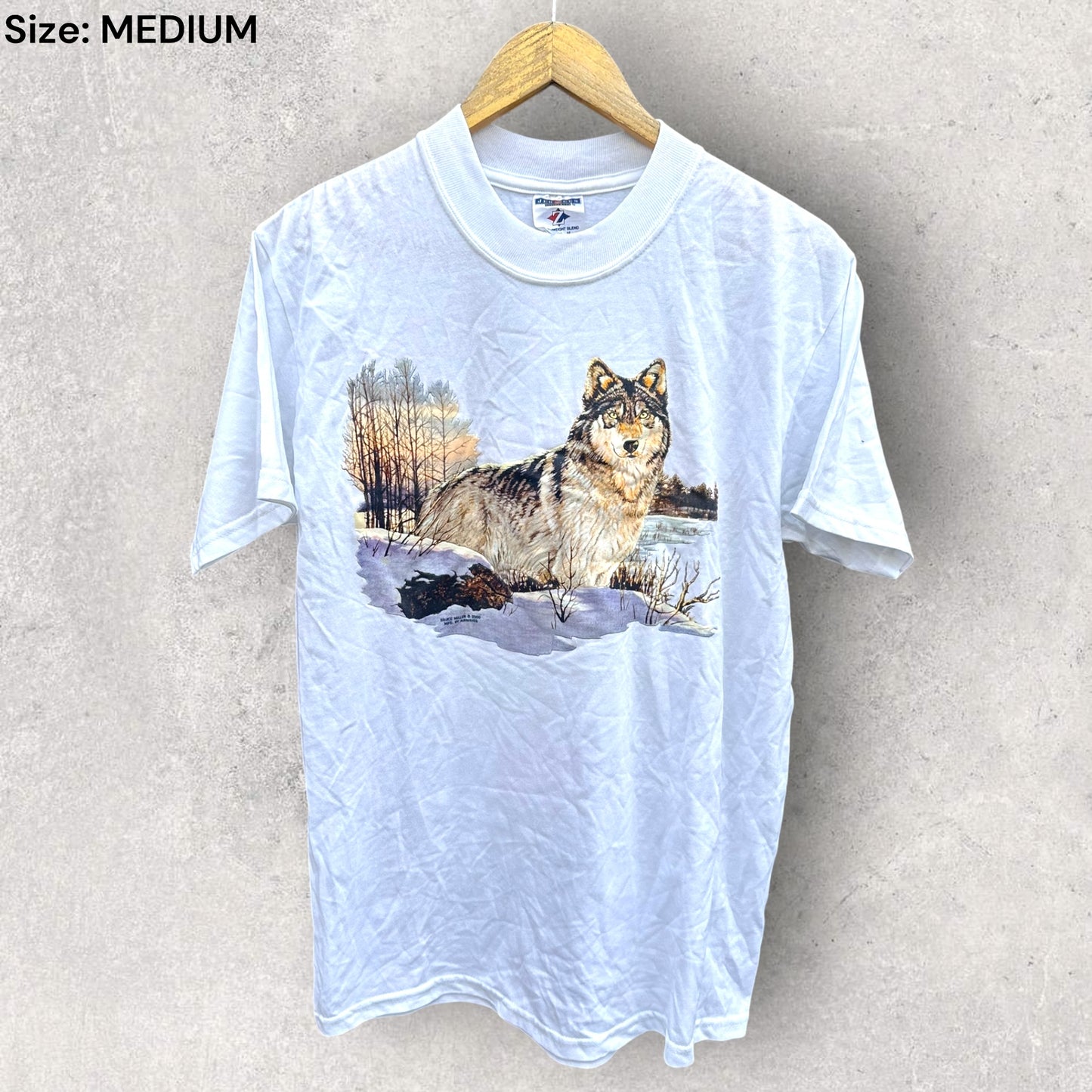 WOLF VINTAGE Y2K 2001 WHITE SHIRT BY BRUCE MILLER