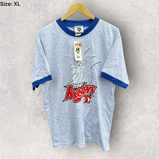 SYDNEY ROOSTERS VINTAGE FULL BOAR GREY DEADSTOCK SHIRT