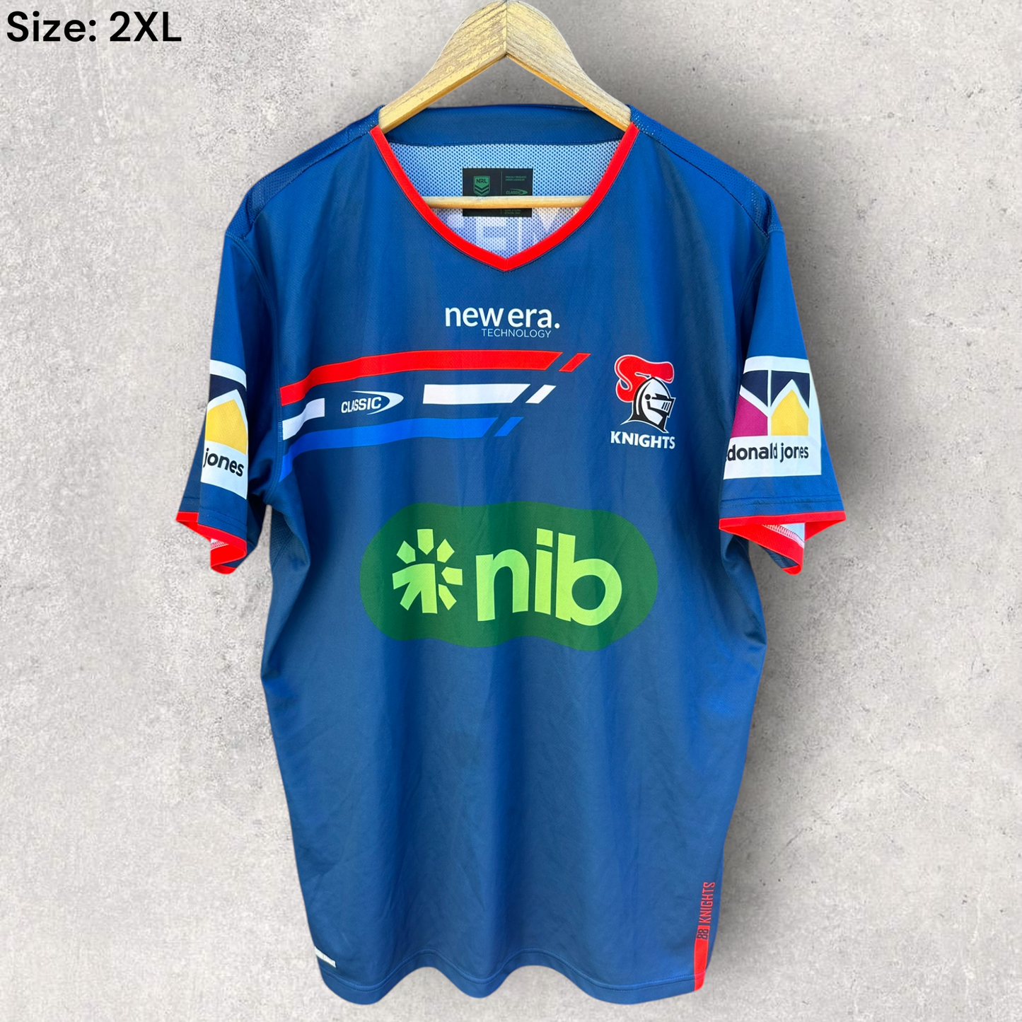 Newcastle Knights Classic Blue Short Sleeve Training Nrl Shirt