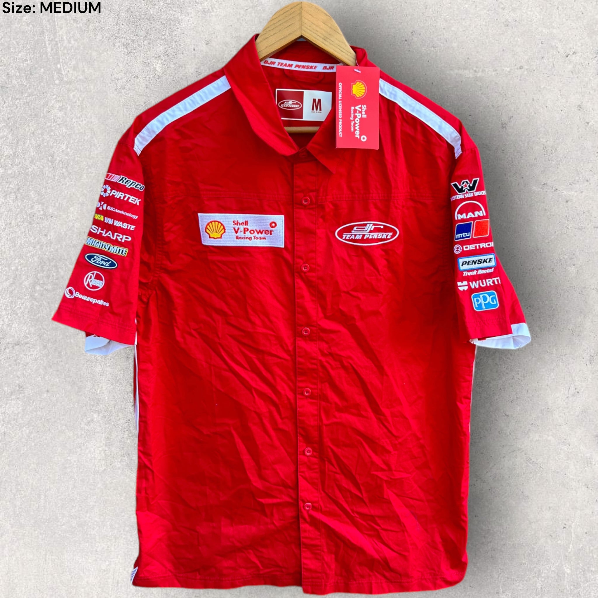 Shell Racing Team Uniform SHELL RACING TEAM PENSKE PIT SHIRT BRAND NEW WITH TAGS – THRILLOFTHETHRIFT