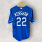 CLAYTON KERSHAW LA DODGERS MAJESTIC MLB BLUE BASEBALL JERSEY