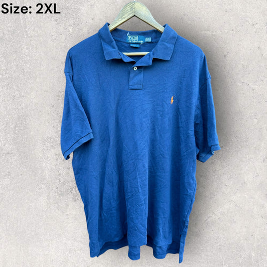 RALPH LAUREN POLO BLUE SHORT SLEEVE POLO SHIRT
