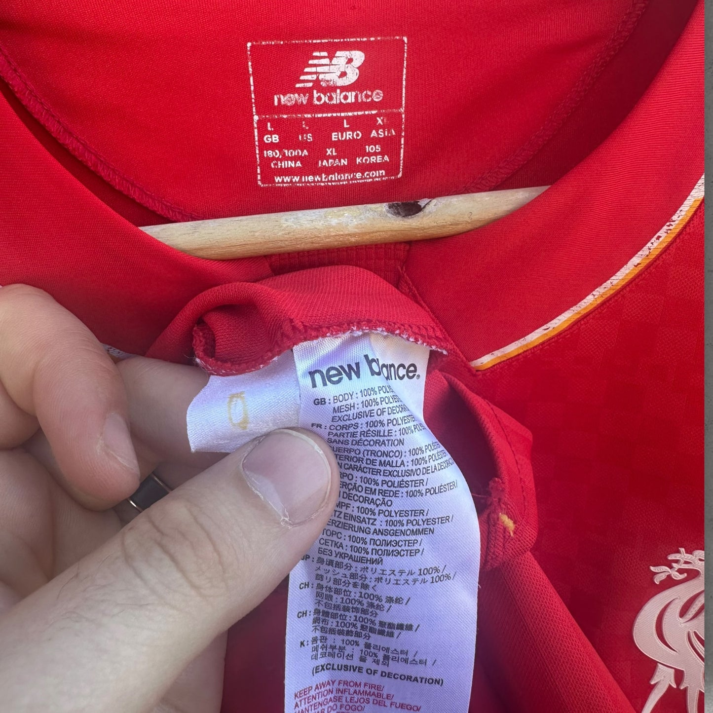 Liverpool FC 2015-2016 Home New Balance Red Football Jersey