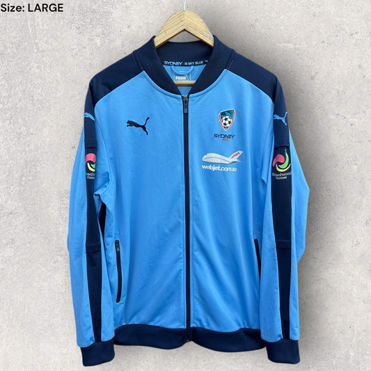 SYDNEY FC PUMA FULL ZIP SKY BLUE FOOTBALL TRACK JACKET