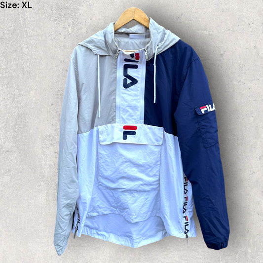 FILA HALF ZIP WINDBREAKER HOODED JACKET