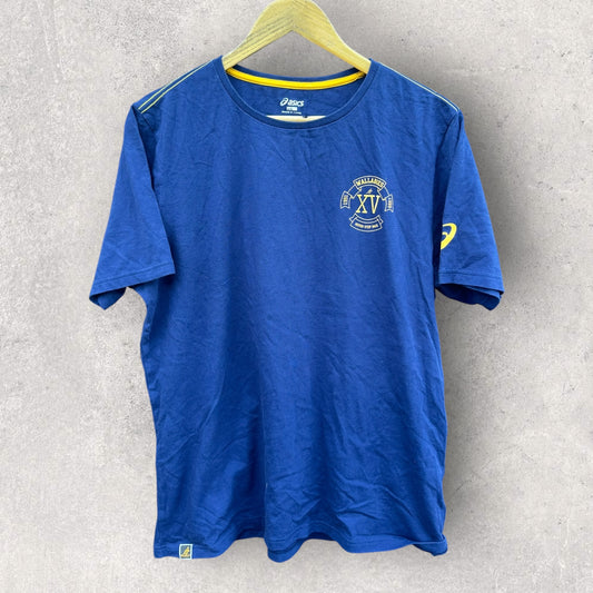 AUSTRALIAN WALLABIES ASICS BLUE RUGBY SHIRT