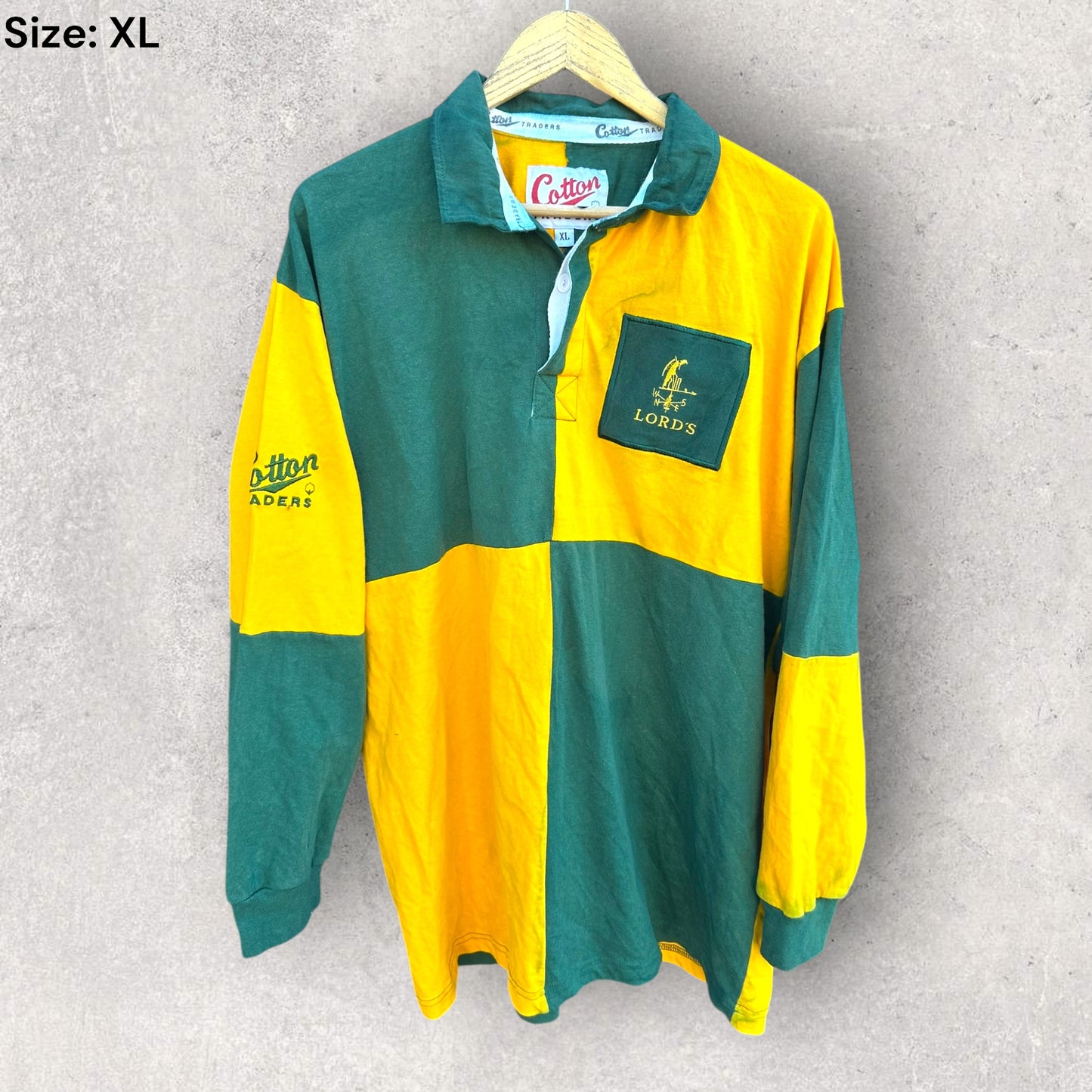 LORDS RUGBY UNION COTTON TRADERS VINTAGE LONG SLEEVE COTTON JERSEY