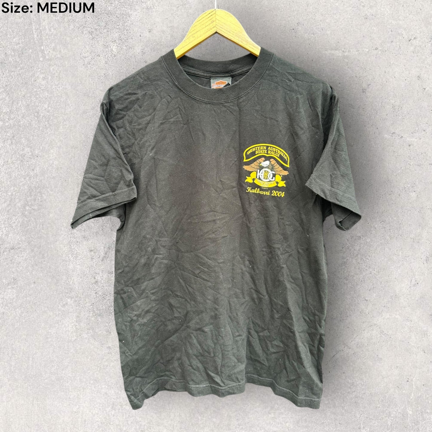 HARLEY DAVIDSON 2004 KALBARRI STATE RALLY VINTAGE BLACK SHIRT
