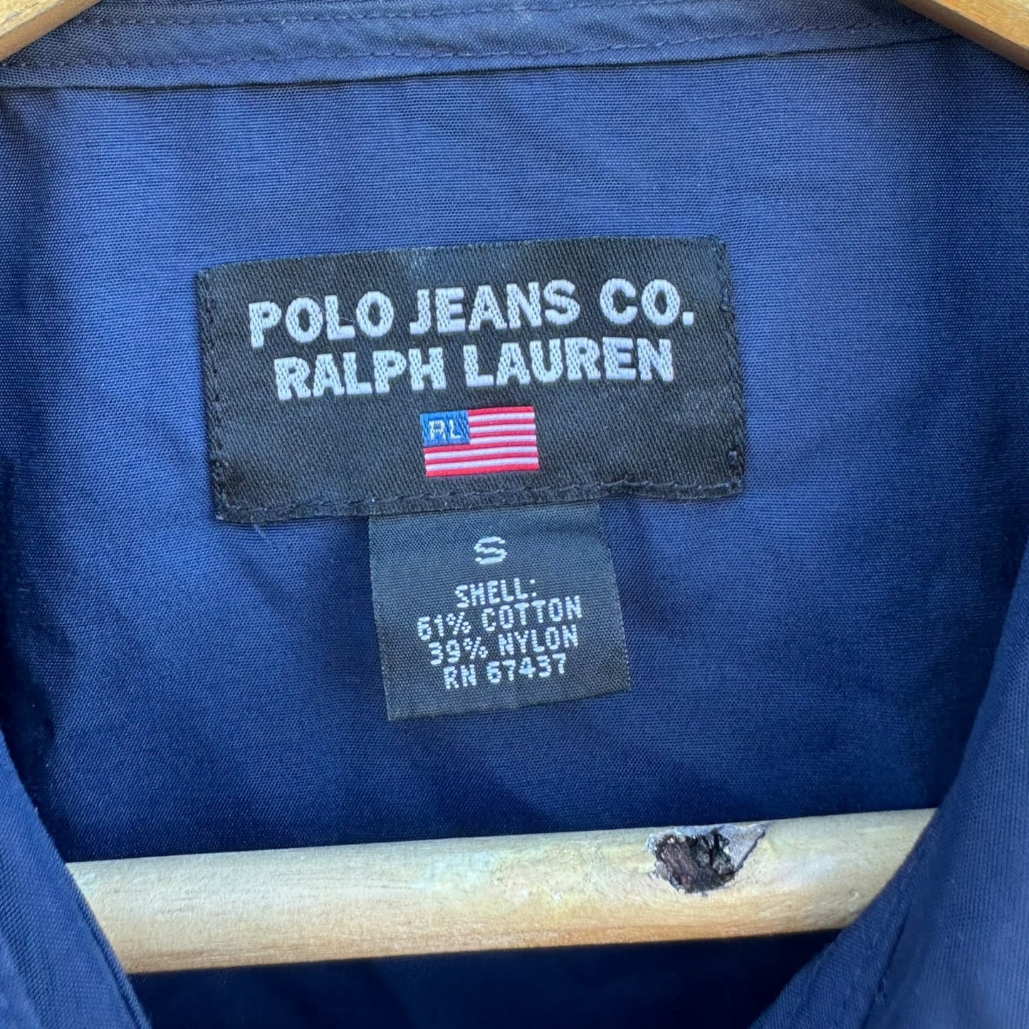 RALPH LAUREN POLO HALF ZIP BLUE WINDBREAKER HOODED JACKET