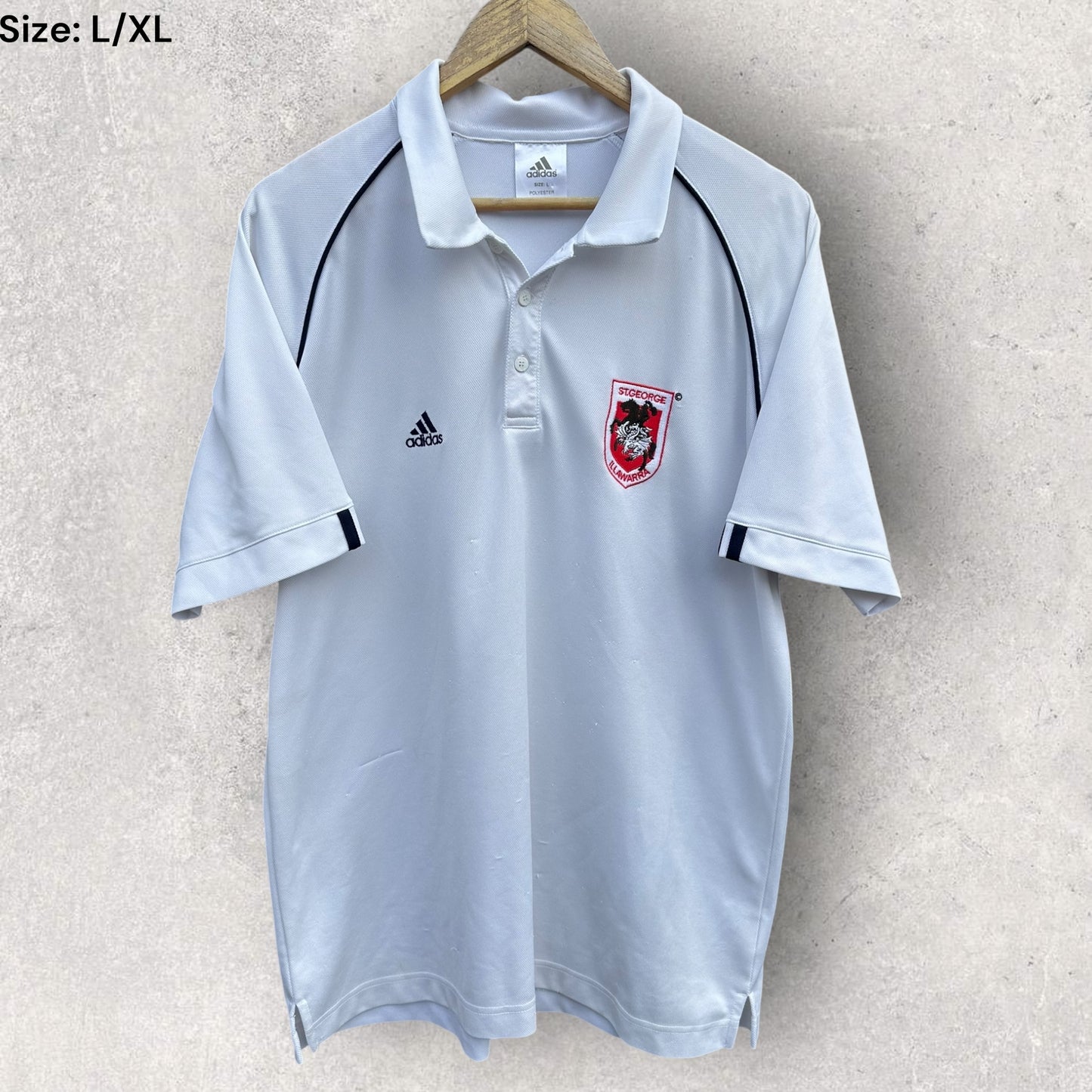 ST George Illawarra Dragons Adidas White Polo Shirt