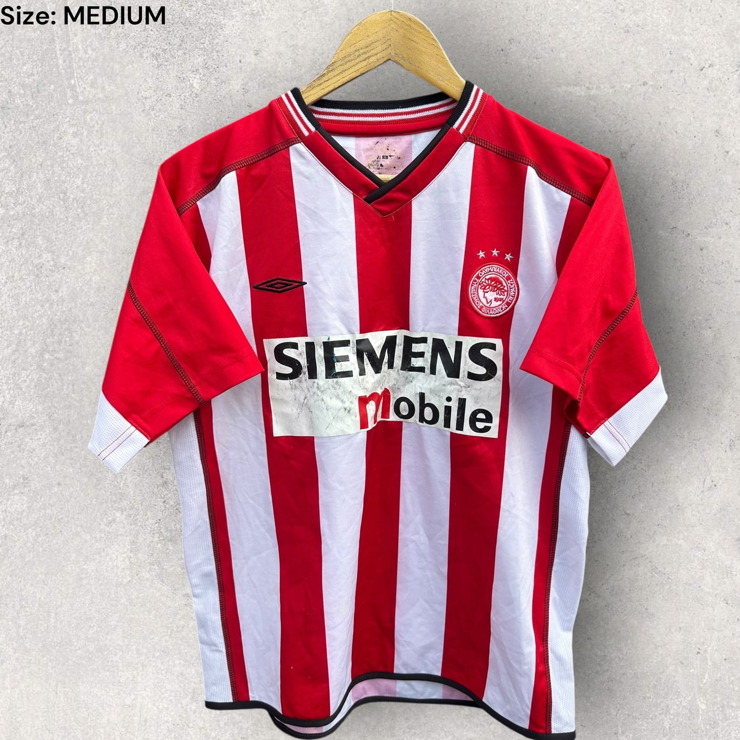 OLYMPIACOS RIVALDO 2002-2003 UMBRO HOME FOOTBALL VINTAGE JERSEY