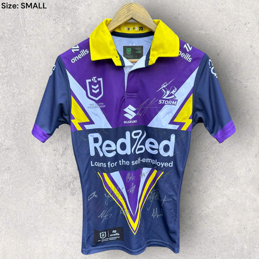 MELBOURNE STORM 2025 HERITAGE PLAYER ISSUED JERSEY TO JACK HOWARTH SIGNED BY TEAM