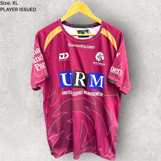 MANLY WARRINGAH SEA EAGLES 2025 PLAYER ISSUED TRAINING SHIRT TO AITASI JAMES