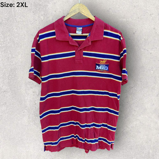 Carlton Mid Red Stripped Beer Polo Shirt