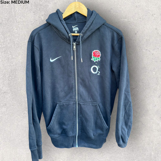 ENGLAND RUGBY UNION NIKE BLACK HOODED JUMPER