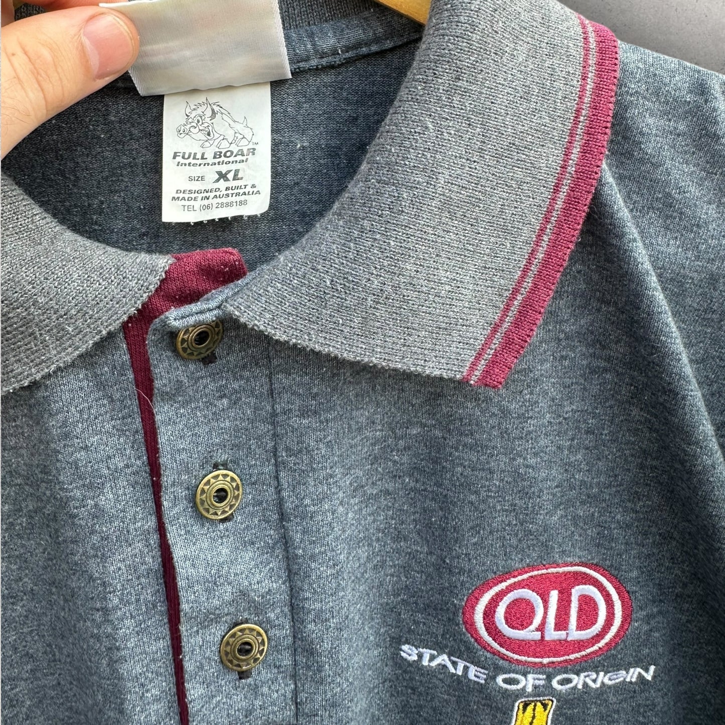 QUEENSLAND STATE OF ORIGIN FULL BOAR VINTAGE POLO SHIRT