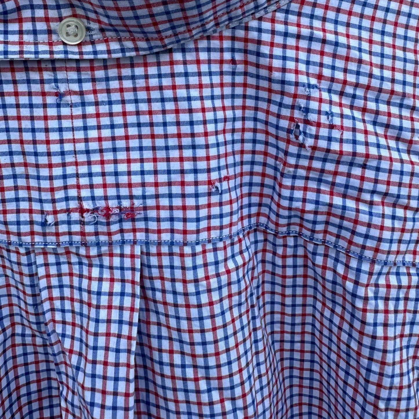 RALPH LAUREN POLO BUTTON UP LONG SLEEVE RED/WHITE/BLUE CHECKERED SHIRT