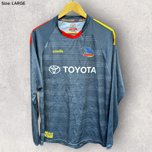 ADELAIDE CROWS ON FIELD LONG SLEEVE BLUE AFL TRAINING SHIRT