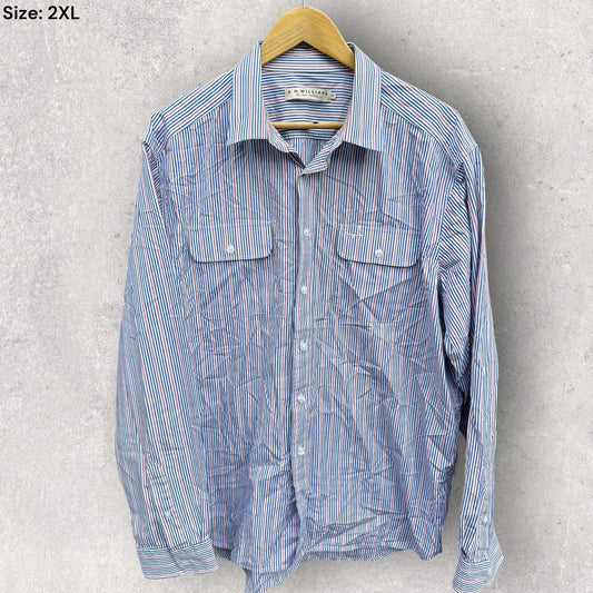 RM WILLIAMS LONG SLEEVE BUTTON UP BLUE/WHITE/RED SHIRT